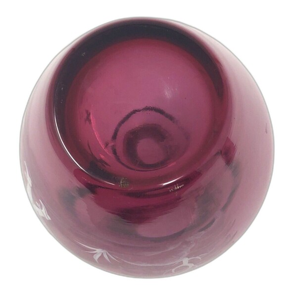 Mary Gregory Cranberry Glass Tumble Up Vintage Boy w/Bird Carafe & Tumbler Set - Picture 7 of 12